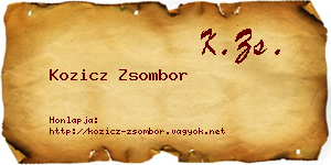 Kozicz Zsombor névjegykártya